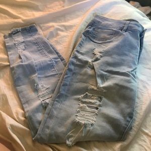 Ripped light wash jeans